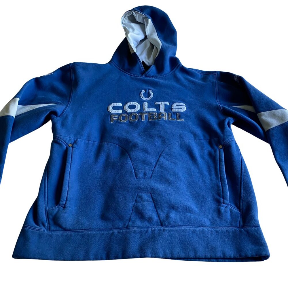 Indianapolis Colts Sweatshirt Men's Fleece Lined Hoodie, 2 Front Pockets, Sz S